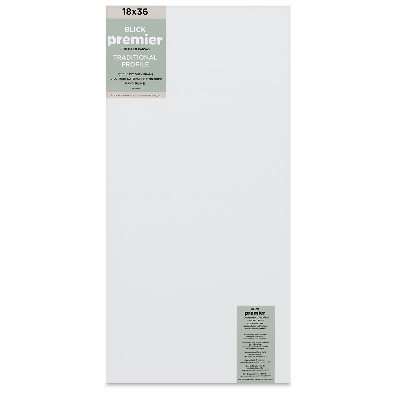 Blick Premier Stretched Cotton Canvas - Traditional Profile, Splined, 18" x 36"